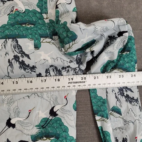 Paisley & Gray Mens Slim Fit Button Down Shirt Size Lg Crane Tree Mountain Print - Picture 3 of 6